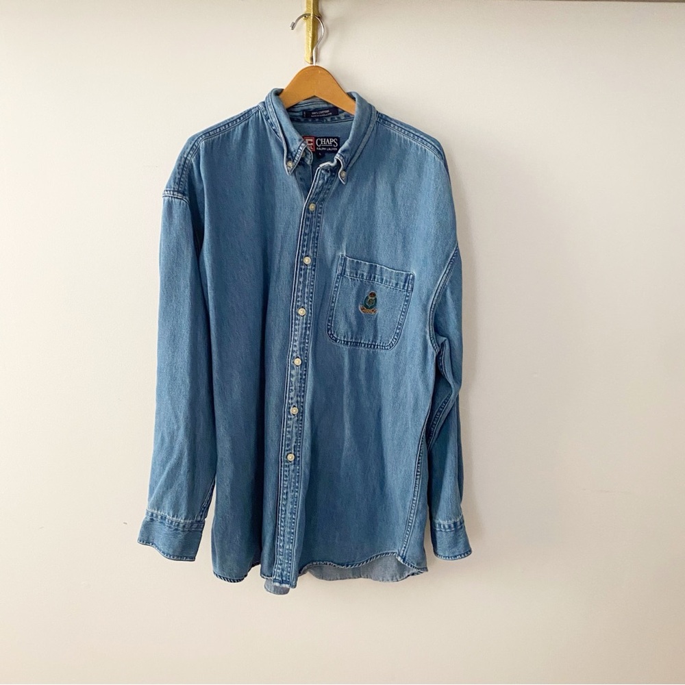 Vintage Ralph Lauren - Chaps - denim button down - Large